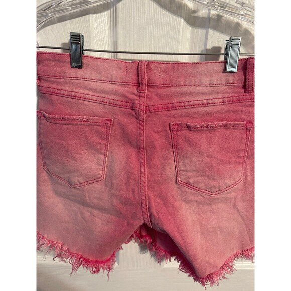 luvamia Crossover Waist Denim Shorts Size S Pink (Snow Wash) New With Tag - Picture 5 of 8